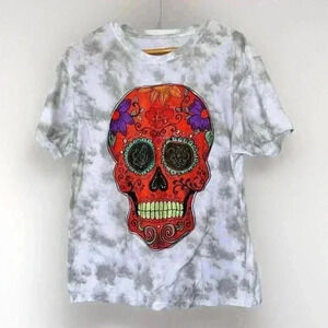 Fosforos Galileo Day Of The Dead Shirt Womens XL Dia De Los Muertos Skull